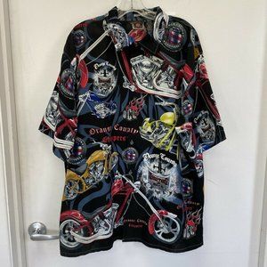 Orange County Choppers Mens XL Button Down Motorcycle Graphics